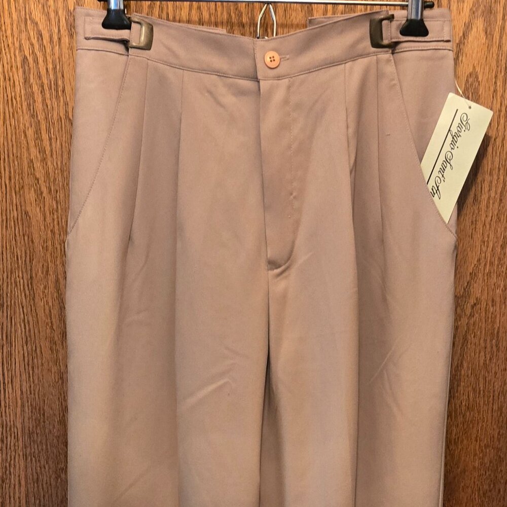 Vintage Giorgio Sant Angelo Women's Khaki Pleated Dress Pants Size 10